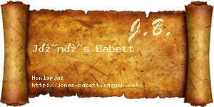 Jónás Babett névjegykártya