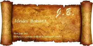 Jónás Babett névjegykártya