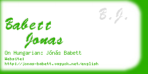 babett jonas business card
